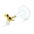 Bird with Rhinestone Labrets Push-in LA-367